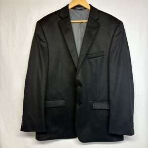 Calvin Klein Mens Black 100% Wool 2 Button Sport Coat Blazer Jacket 44R Classic